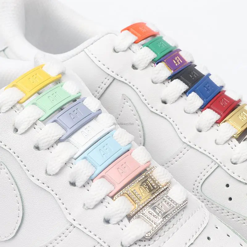 Combinaison de lacets AF1 originaux, lacets plats blancs et décoration de chaussures, accessoires pour chaussures Air Force One 