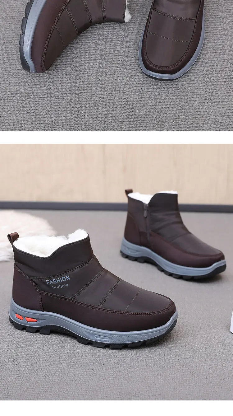2025 Winter Men's New Thickened Cotton Shoes with Fleece Durable and Skid-resistant Warm and Comfortable Free Men's Shoes
