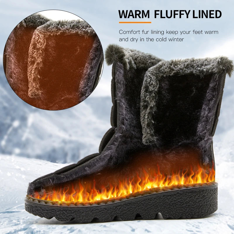 Winter Shoes Women Keep Warm Snow Boots 2025 Waterproof Non-Slip Cotton Padded Shoes Woman Platform Thicken Plush Ankle Boots