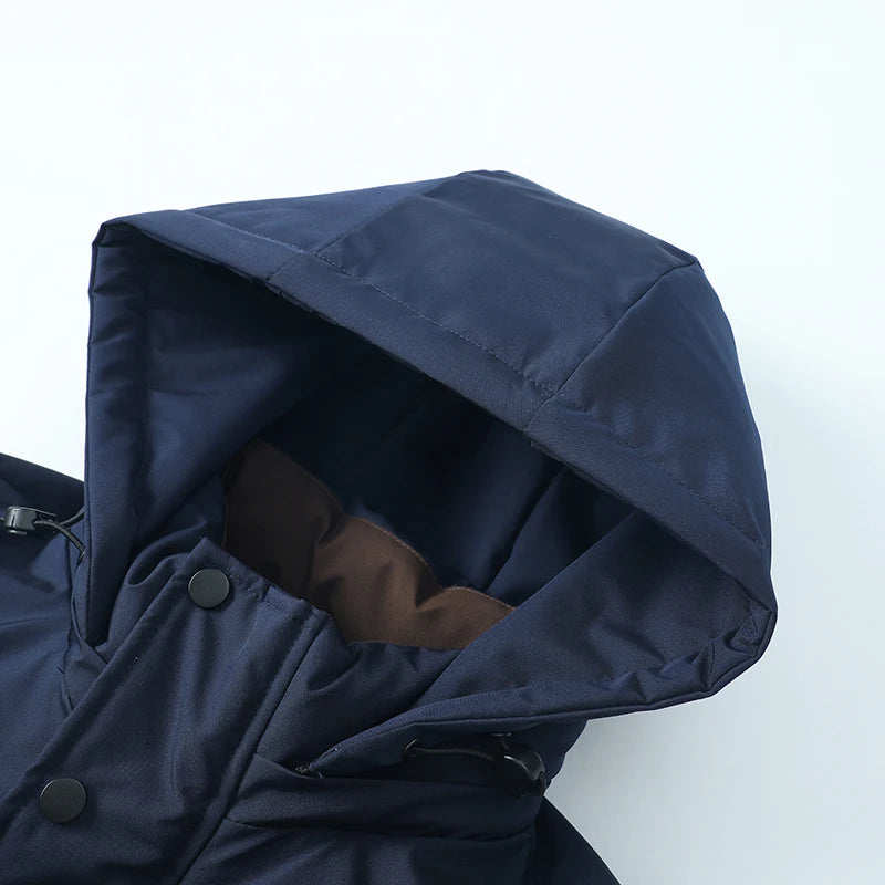 Winter New Fashionable Waterproof  Thick Warm Hooded Cotton Jacket For Men's Casual Loose Retro Sports Jacket