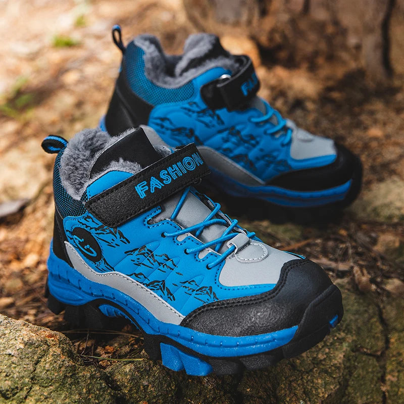 Waterproof Winter Snow Boots for Boys Non-Slip Warm Ankle Shoes Kids Outdoor Trekking Hiking Sneakers Children's Fashion Boots