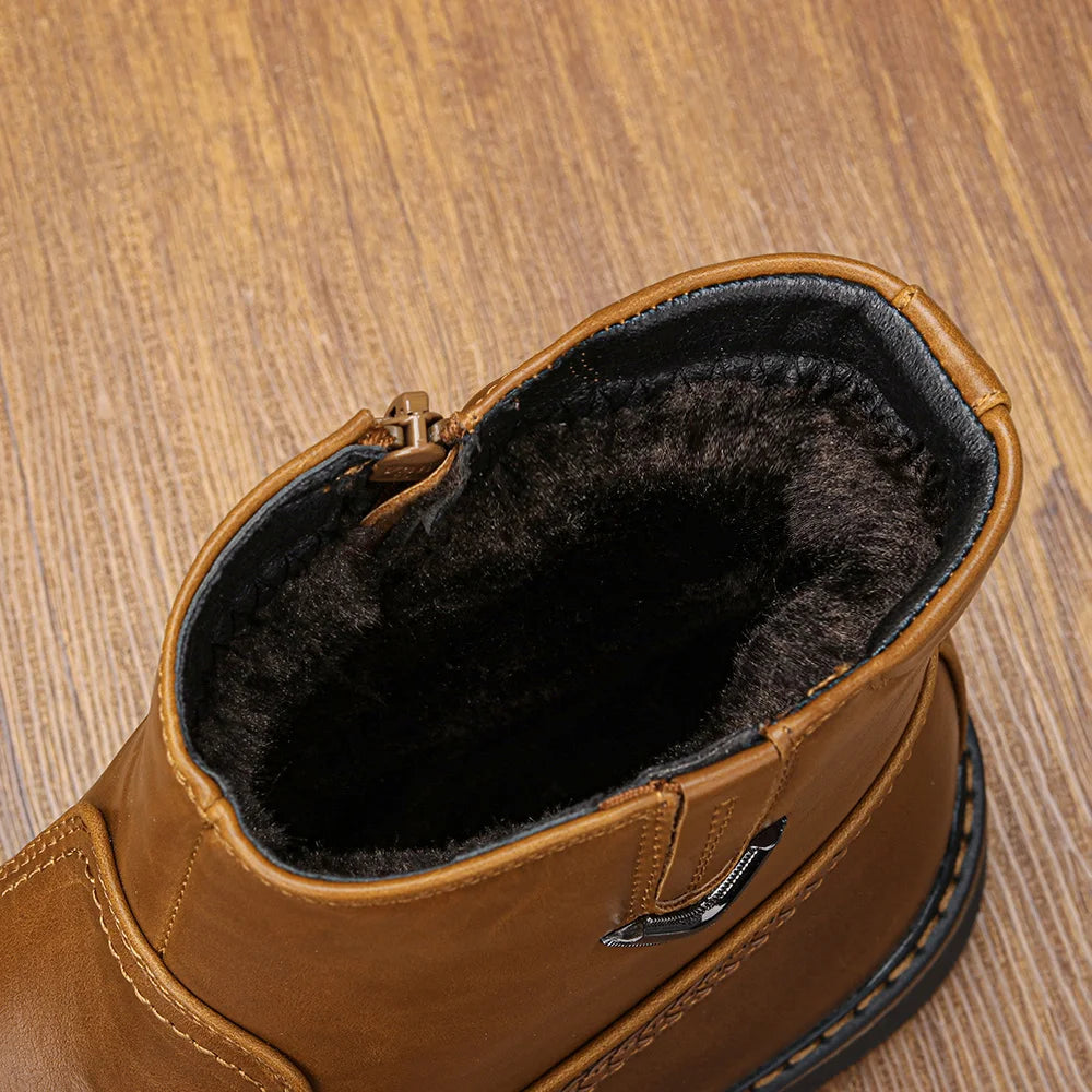 Men Winter Boots Vintage Ankle Warm Men's Winter Shoes #DM5277