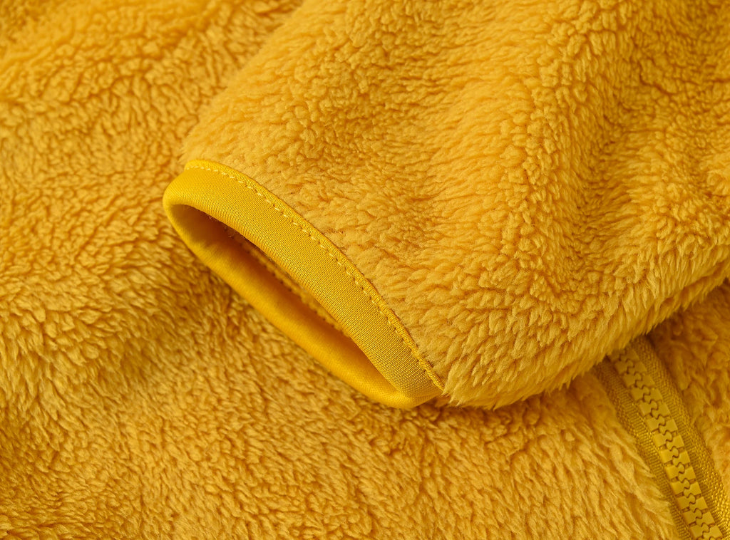 Girls woolen hooded coat solid color zipper coat children's winter clothes