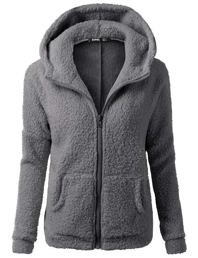 Autumn Winter Warm Jacket Women Hoodie Hooded 2025 Casual Female Hoodies Sweatershirt Zipper Coat Solid Soft Fleece Women Coat