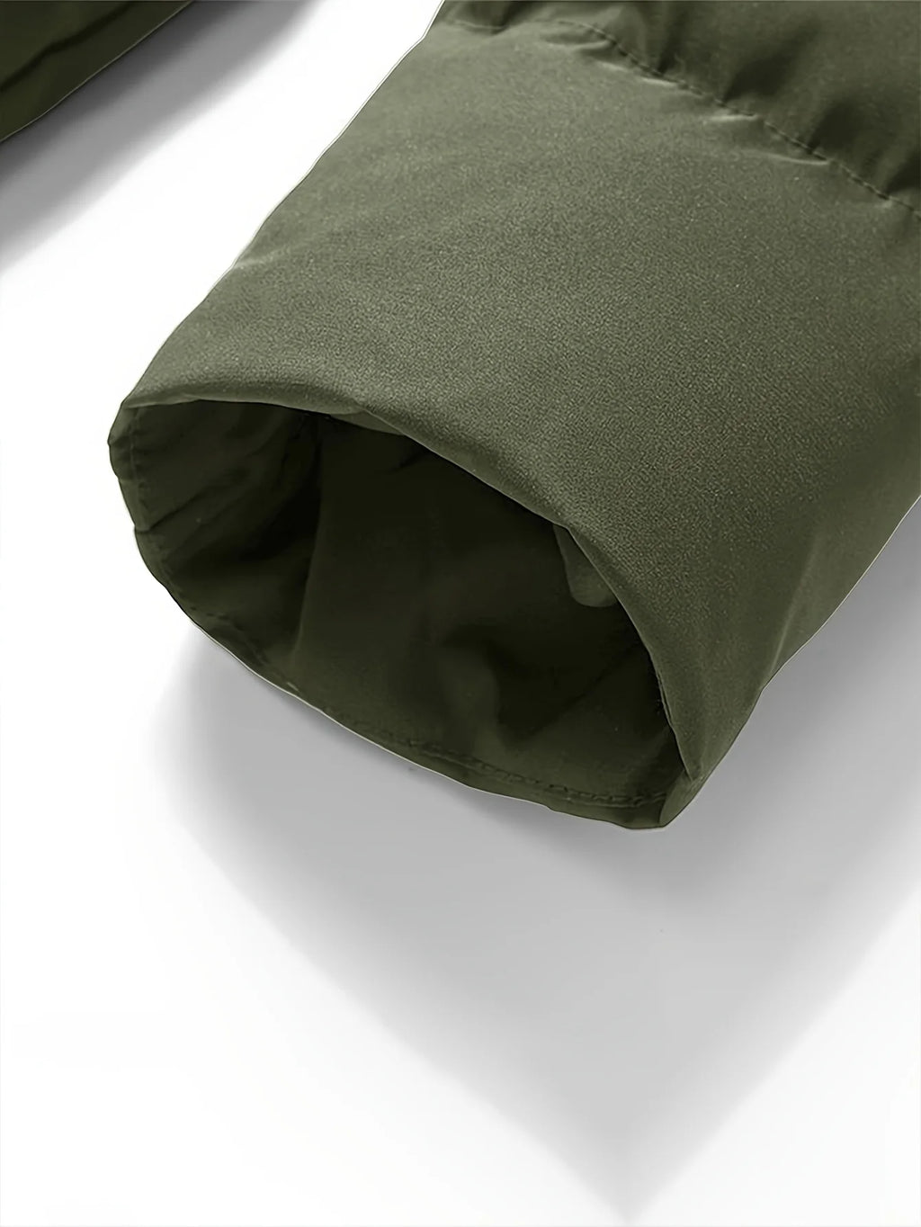 Men's Winter Jacket Hooded Full-Zip -Padded - Windproof Coat with Full-Length Zipper- Cold Weather Outdoor Clothing for Skiing