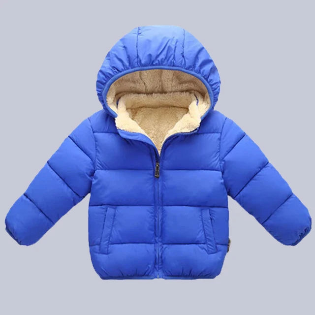 Winter Baby Kids Fleece Jacket For Children Cartoon Coats Autumn Boys Warm Hooded Down Jackets Girls Plush Warm Outerwear