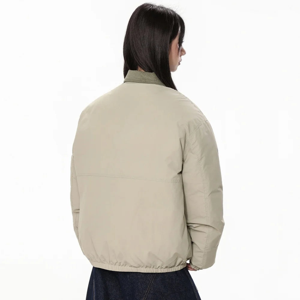 Women's Winter Down Padded Jacket Lapel Black Fashion Coat Winter Women Gray Women's Simple Solid Gray Winter Oversize Jacket