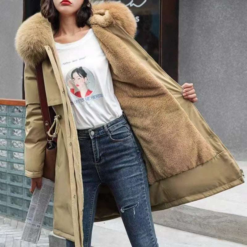 Women's Winter Jacket Hodded Fleece Padded Jacket Casual Loose Windbreaker Office Lady Matching New In Coats & Jackets Outerwear