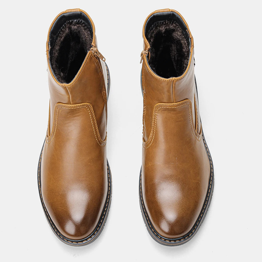 Men Winter Boots Vintage Ankle Warm Men's Winter Shoes #DM5277