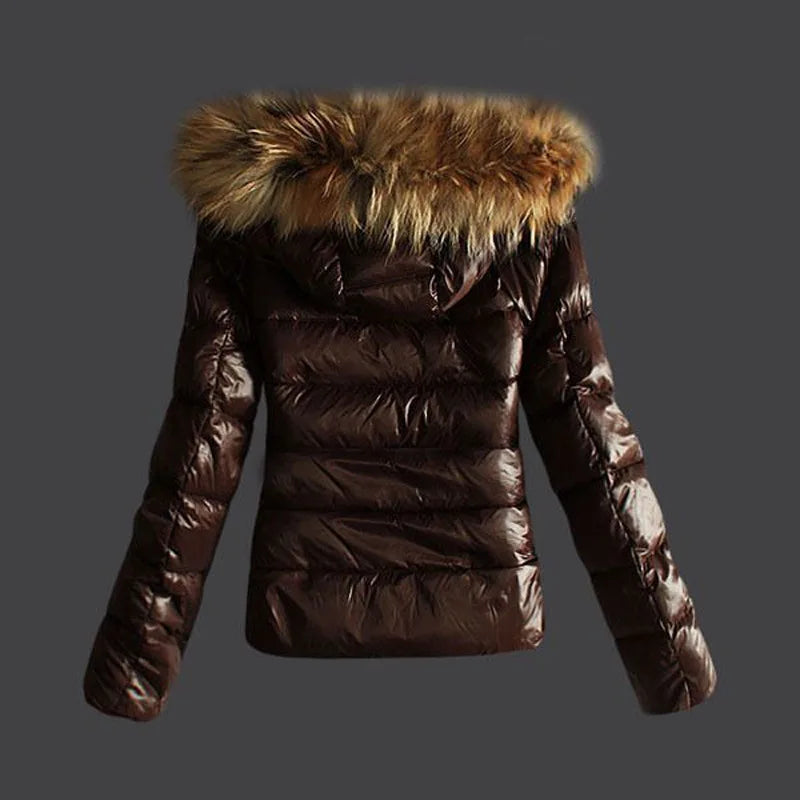 2025 Winter Jackets Women Basic Coats Fashion Faux PU Leather Winter Jackets Women Artificial Fur Collar Coat Female Outerwear
