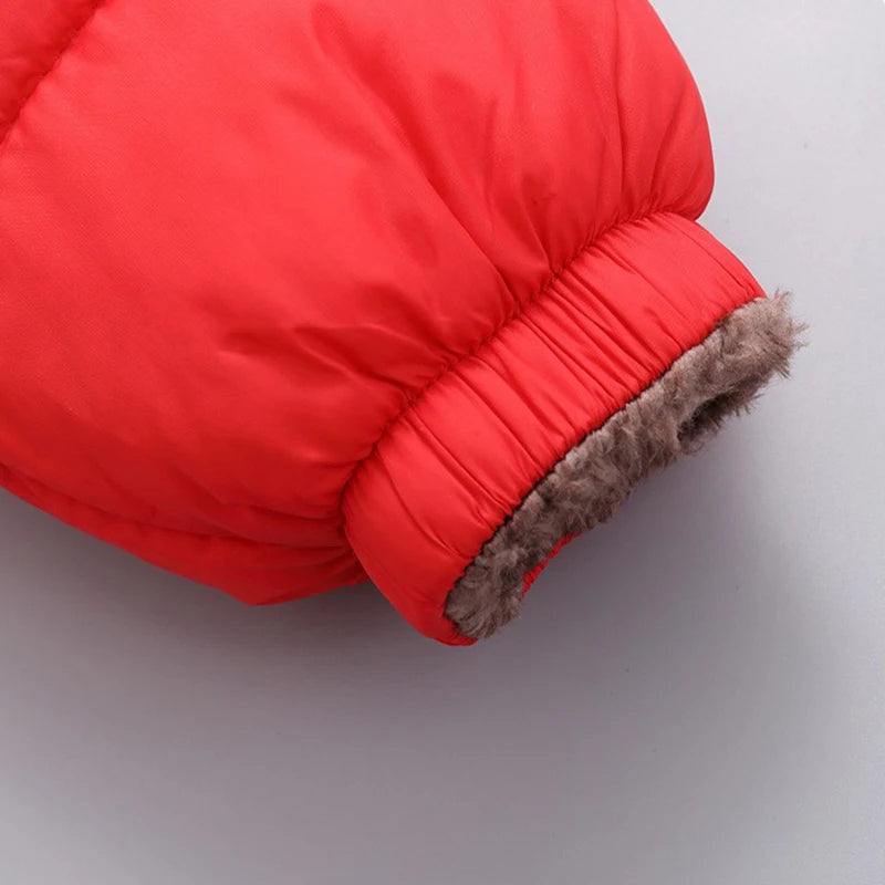 Winter Boys Cashmere Padded Jackets Children's Girls Hooded Outerwear Thick Fleece Warm Casual Coat New Christmas Birthday Gift