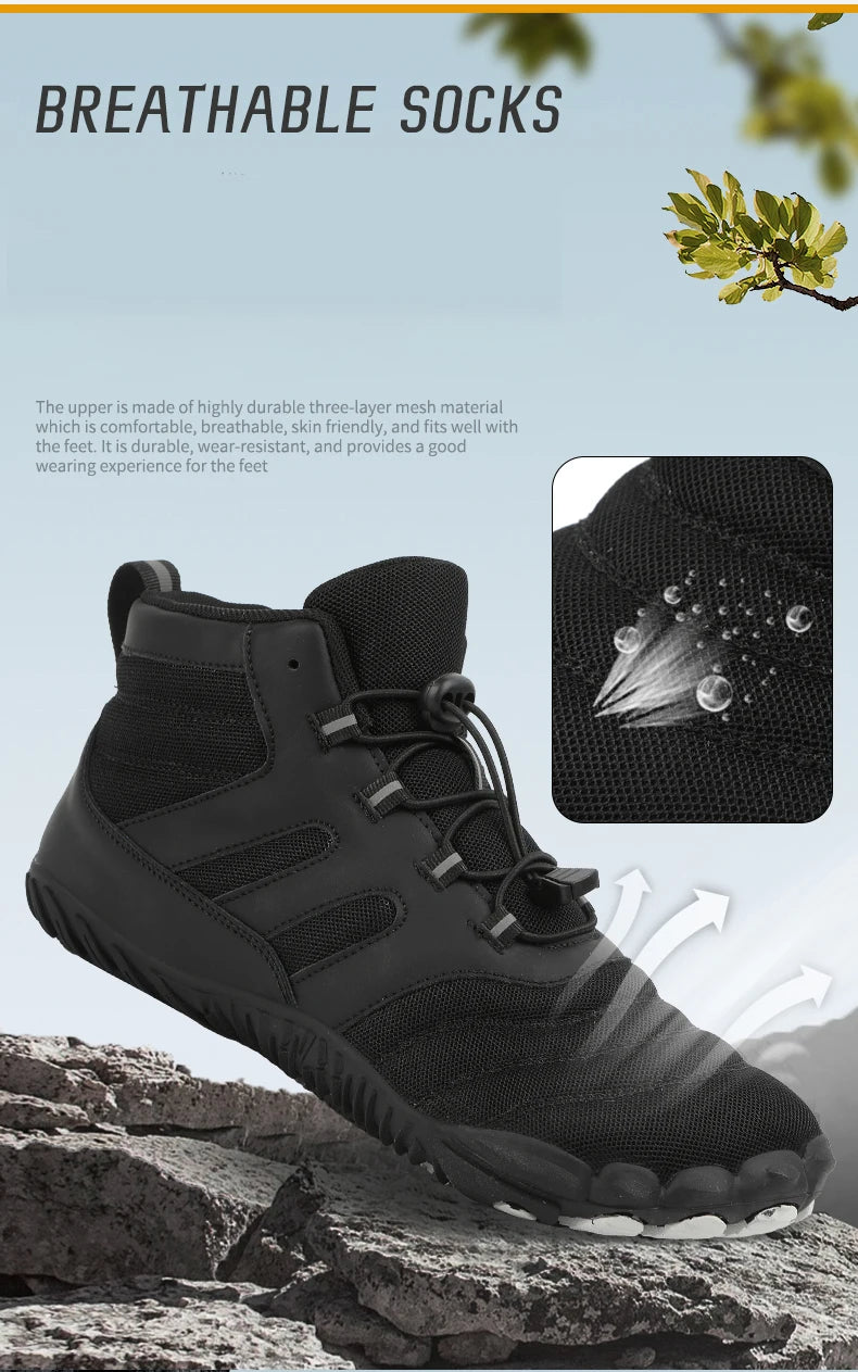 Winter Boots for Men Women Snow BareFoot Outdoor Non-slip Warm Fur Sneakers Ankle Boots waterproof mountaineering Hiking Shoes