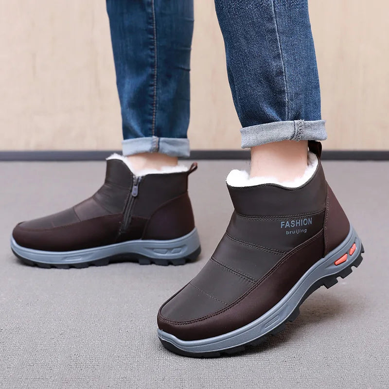2025 Winter Men's New Thickened Cotton Shoes with Fleece Durable and Skid-resistant Warm and Comfortable Free Men's Shoes