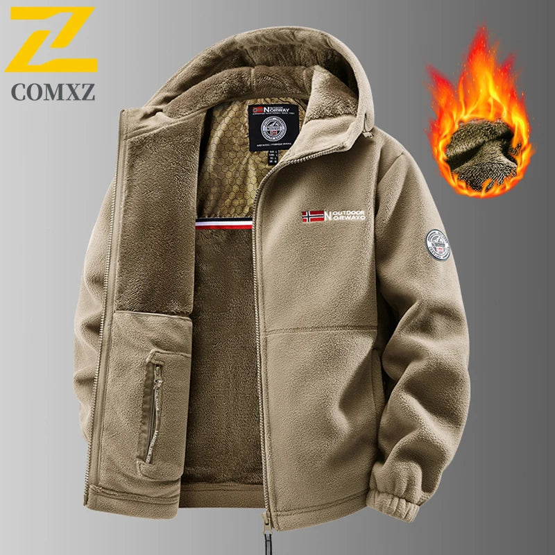 Winter Fleece Coat Fashion Trend Retro Sports Thick Warm Lamb Wool Jacket Men Casual Loose Comfortable High-Quality Work Jacket