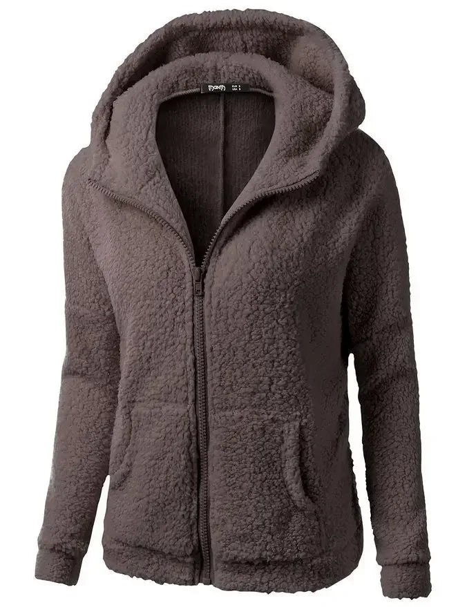 Autumn Winter Warm Jacket Women Hoodie Hooded 2025 Casual Female Hoodies Sweatershirt Zipper Coat Solid Soft Fleece Women Coat