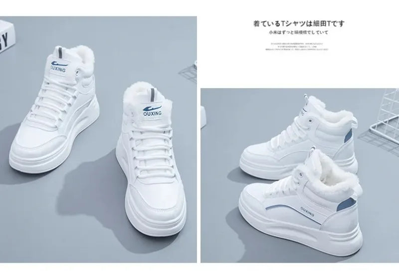 2025 Winter Cotton Shoes Ankle Boots Woolen Fleece Shoes Women's Anti-cold Warm Sneakers Women Women Thickened Warm Snow Boots