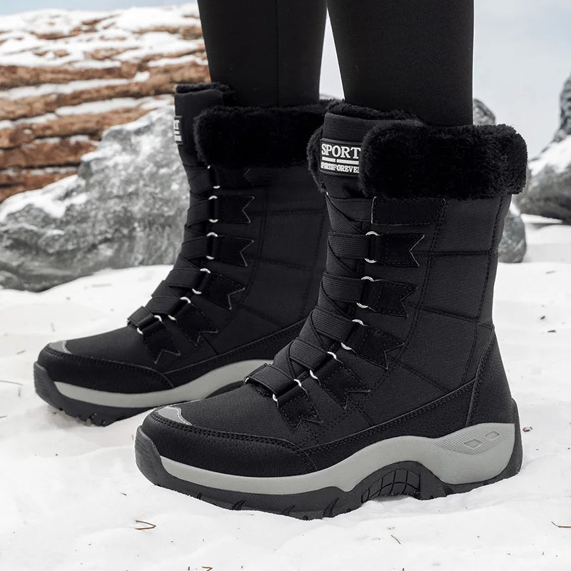 New Winter Women Boots High Quality Warm Women's Snow Boots Comfortable Ankle Boots Outdoor Waterproof Hiking Boots Size 36-42