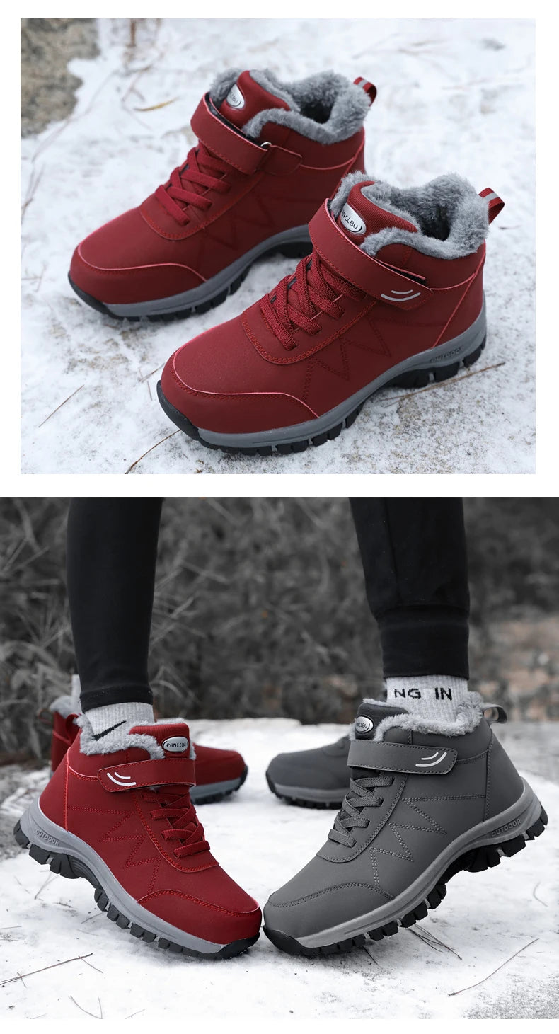 Winter Popular Waterproof  Walking Shoes Cotton Shoes Couple Plush Warm Comfortable Women And Men Shoe