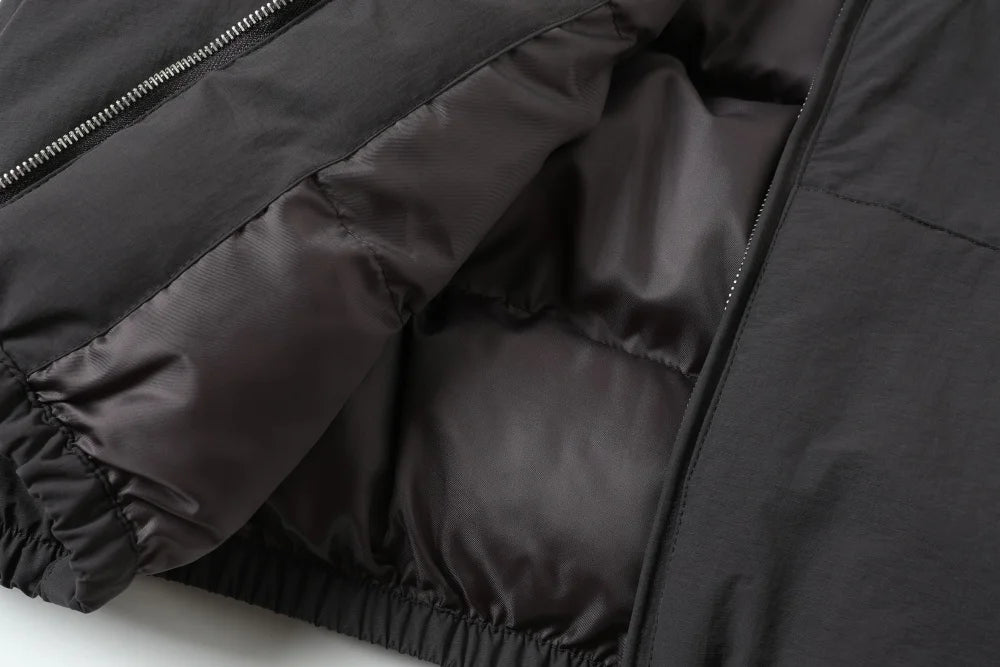 Women's Winter Down Padded Jacket Lapel Black Fashion Coat Winter Women Gray Women's Simple Solid Gray Winter Oversize Jacket