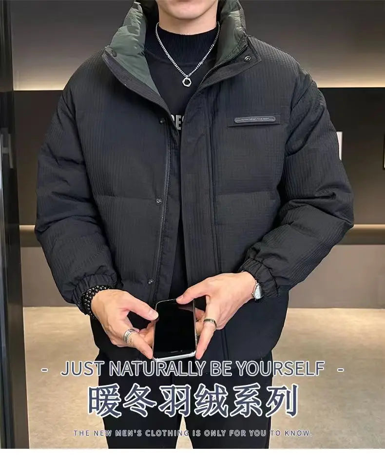 Winter New Shorts high-end White Duck Down Jacket Men Waterproof Casual Outdoor Portable Lightweight Plaid Male Padded Coats