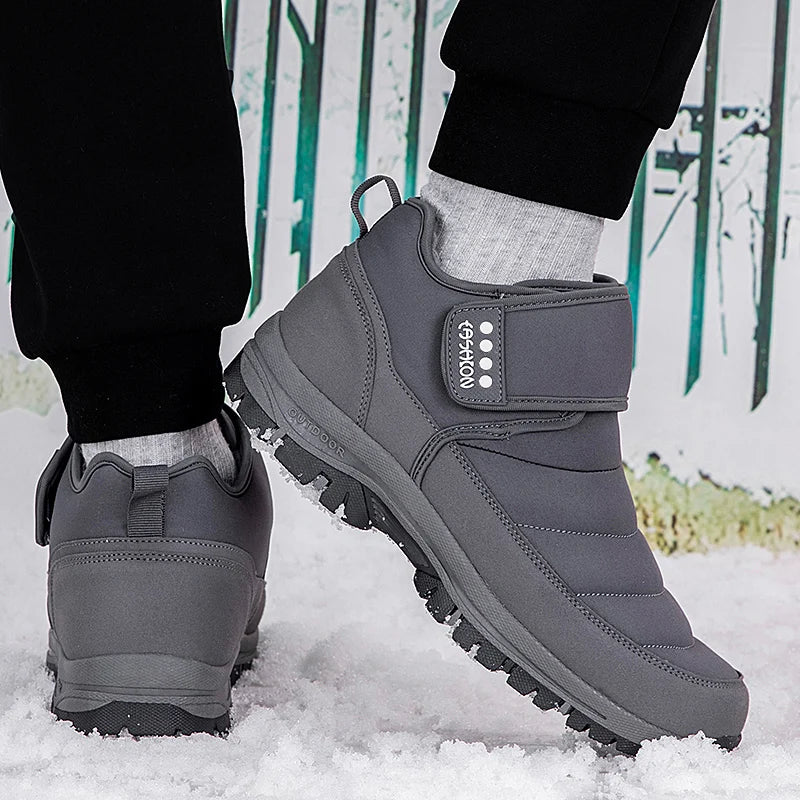 High Quality Men's Boots Warm Plush Men's Snow Boots Anti-Slip Winter Ankle Boots Outdoor Winter Shoes Men's Warm Sneakers Botas