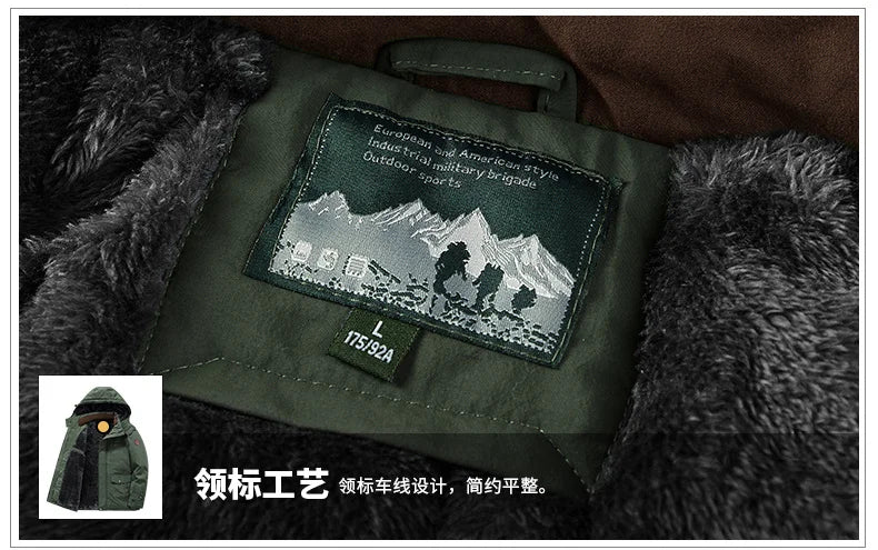 Winter Thicken Warm Men's Winter Jackets Casual Zipper Up Fleece Lining Jacket Windproof Thermal Parka Coat Outwear Clothing