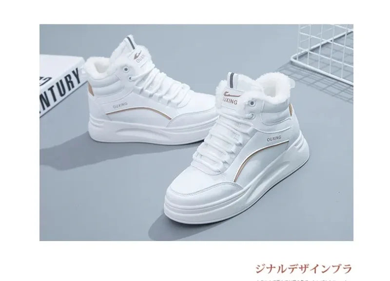 2025 Winter Cotton Shoes Ankle Boots Woolen Fleece Shoes Women's Anti-cold Warm Sneakers Women Women Thickened Warm Snow Boots