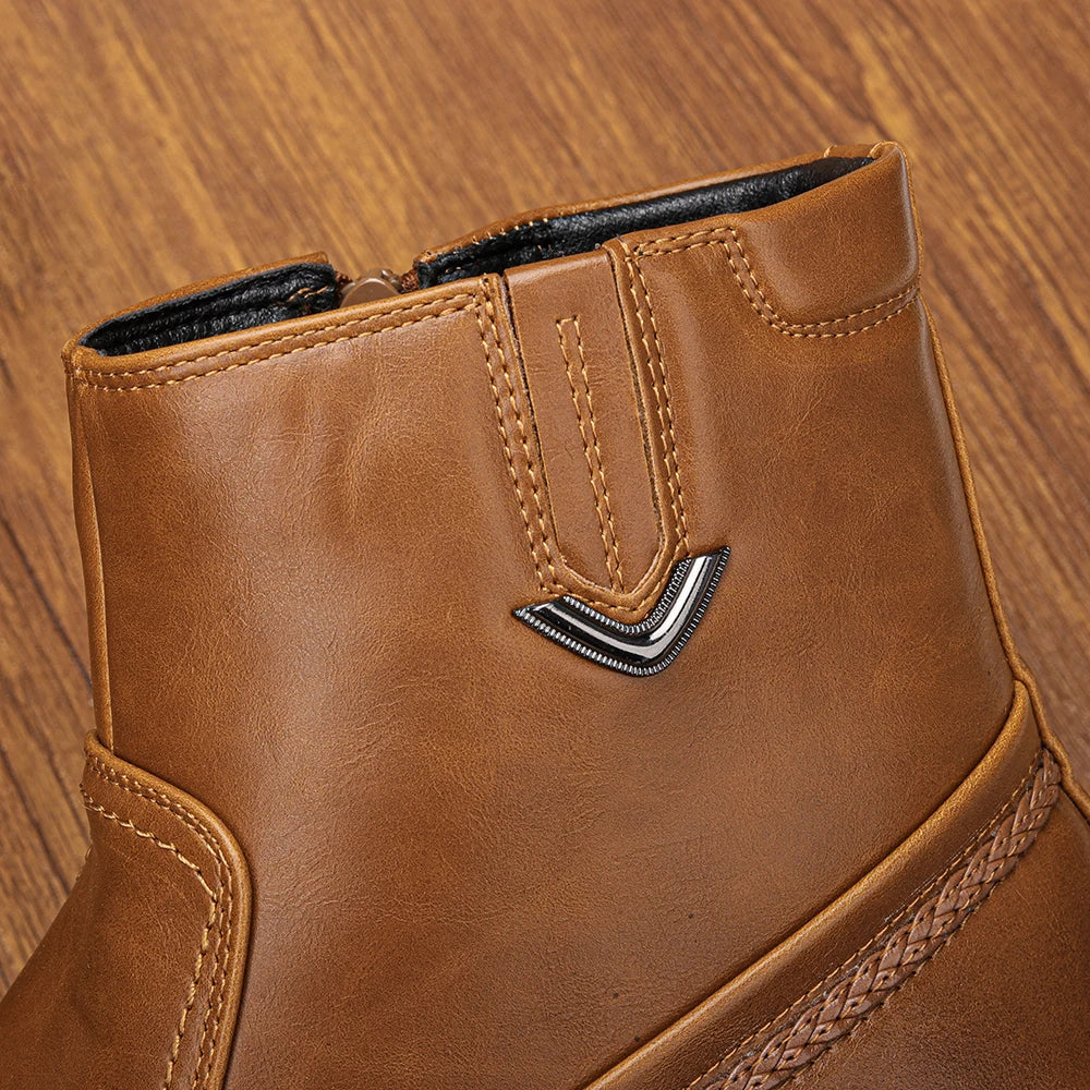 Men Winter Boots Vintage Ankle Warm Men's Winter Shoes #DM5277