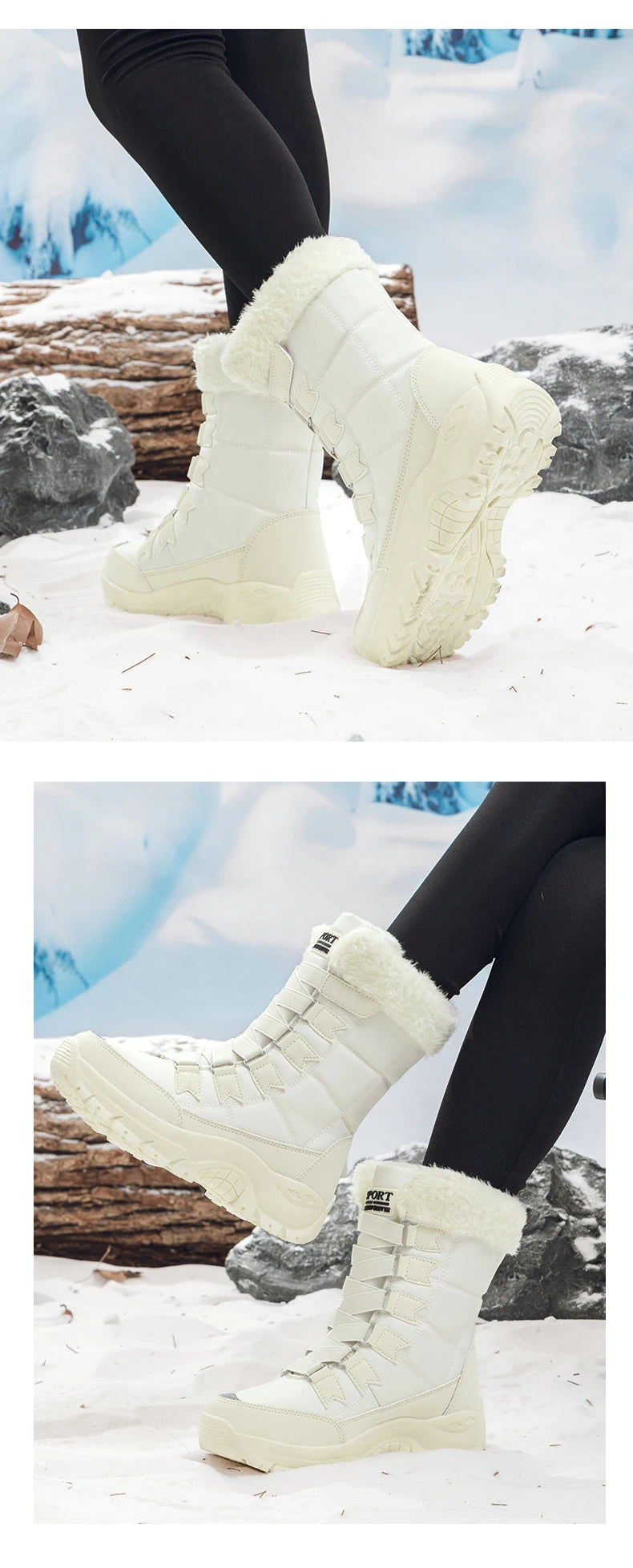 New Winter Women Boots High Quality Warm Women's Snow Boots Comfortable Ankle Boots Outdoor Waterproof Hiking Boots Size 36-42