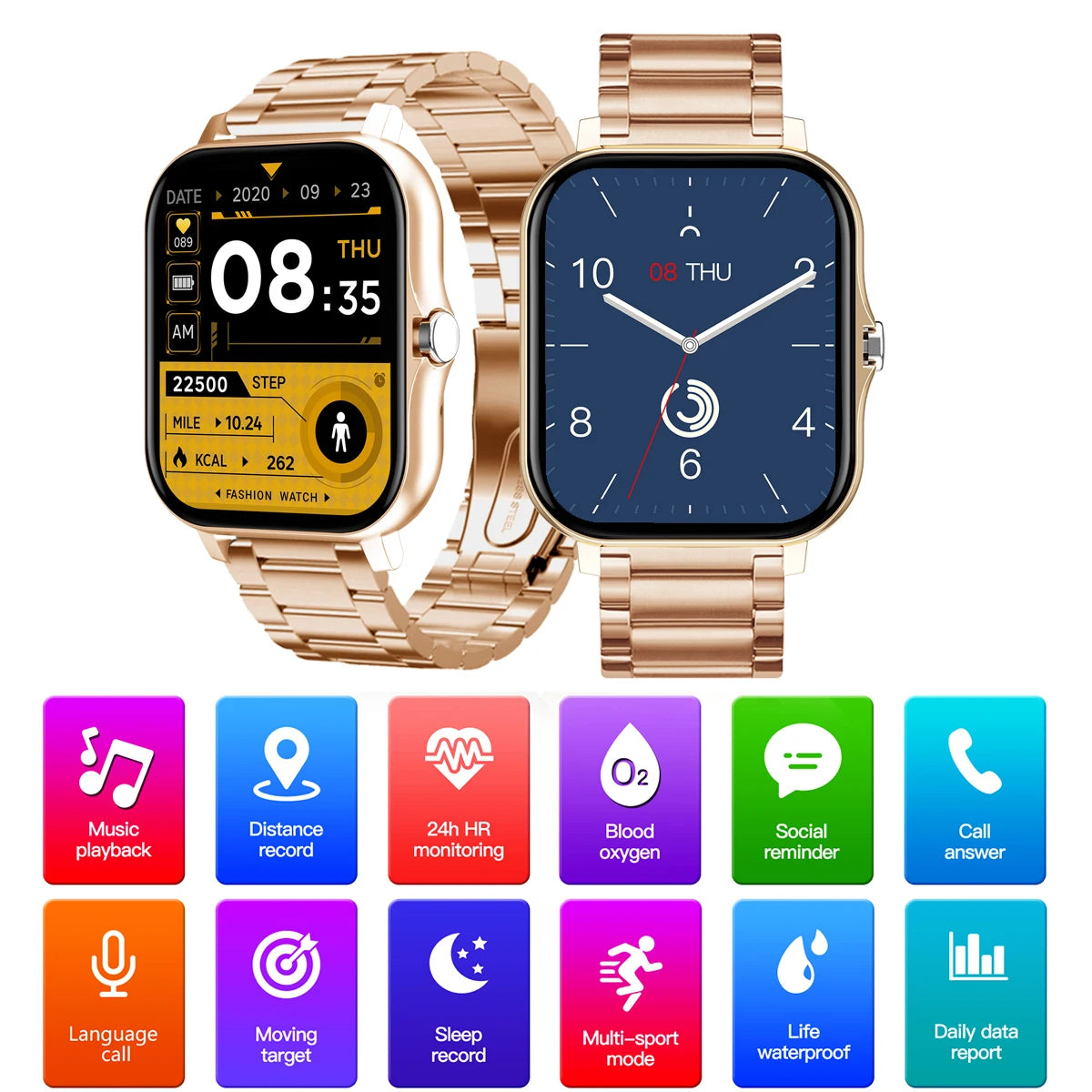 Smart Watch 2.01‘’ Full Touch Amoled BT Call Sport Waterproof Watches Heart Rate Blood Pressure SmartWatch for Men Women