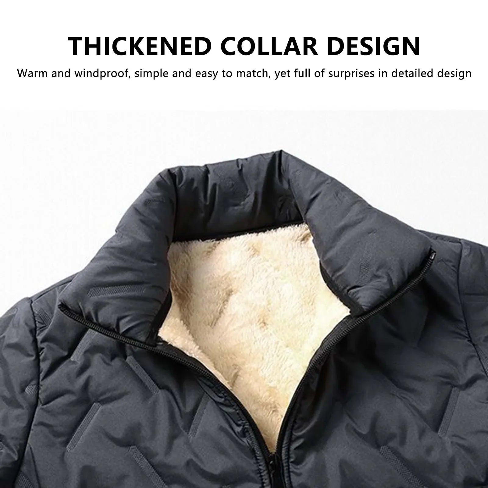 Winter Thicken Fleece Jackets for Men Windproof Coats Men's Outerwear Cropped Woolen Parka Coat Autumn Winter Warm Bomber Jacket