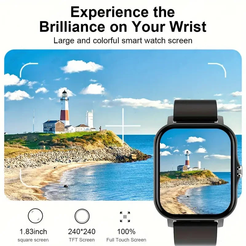 Montre connectée Bluetooth parlante avec moniteur d'oxygène dans le sang et de pression artérielle, pour femmes et hommes, cadeau de vacances 