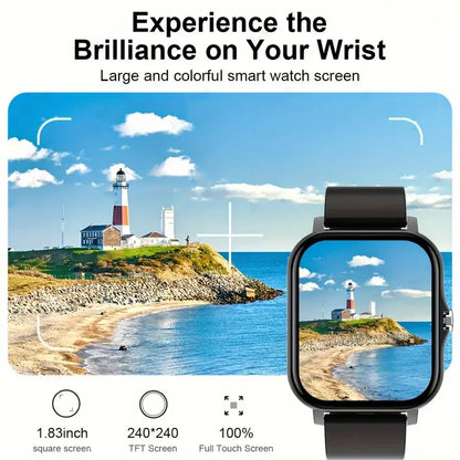 Montre connectée Bluetooth parlante avec moniteur d'oxygène dans le sang et de pression artérielle, pour femmes et hommes, cadeau de vacances 