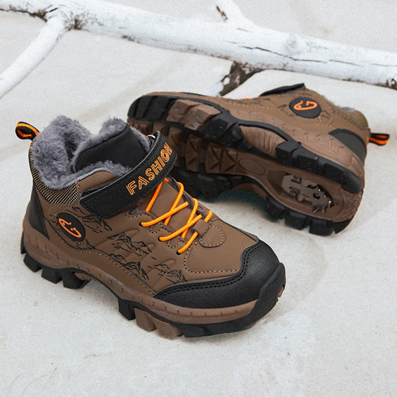 Waterproof Winter Snow Boots for Boys Non-Slip Warm Ankle Shoes Kids Outdoor Trekking Hiking Sneakers Children's Fashion Boots
