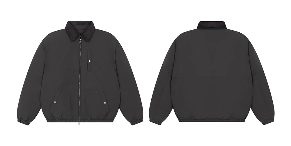 Women's Winter Down Padded Jacket Lapel Black Fashion Coat Winter Women Gray Women's Simple Solid Gray Winter Oversize Jacket