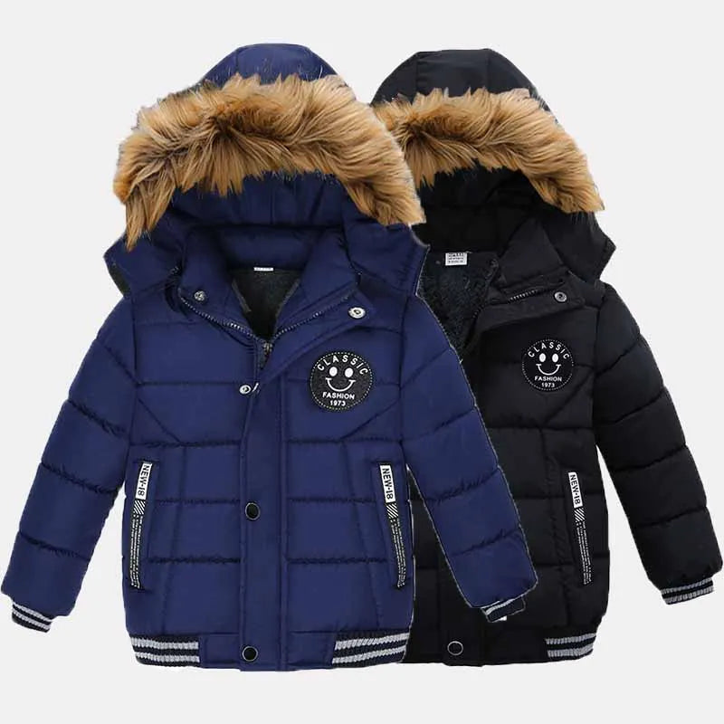 Winter Boys Padded Jacket Children Thickened Warm Cotton Coat Kids Outer Clothing New Hooded Outerwear Teenagers Casual Clothes