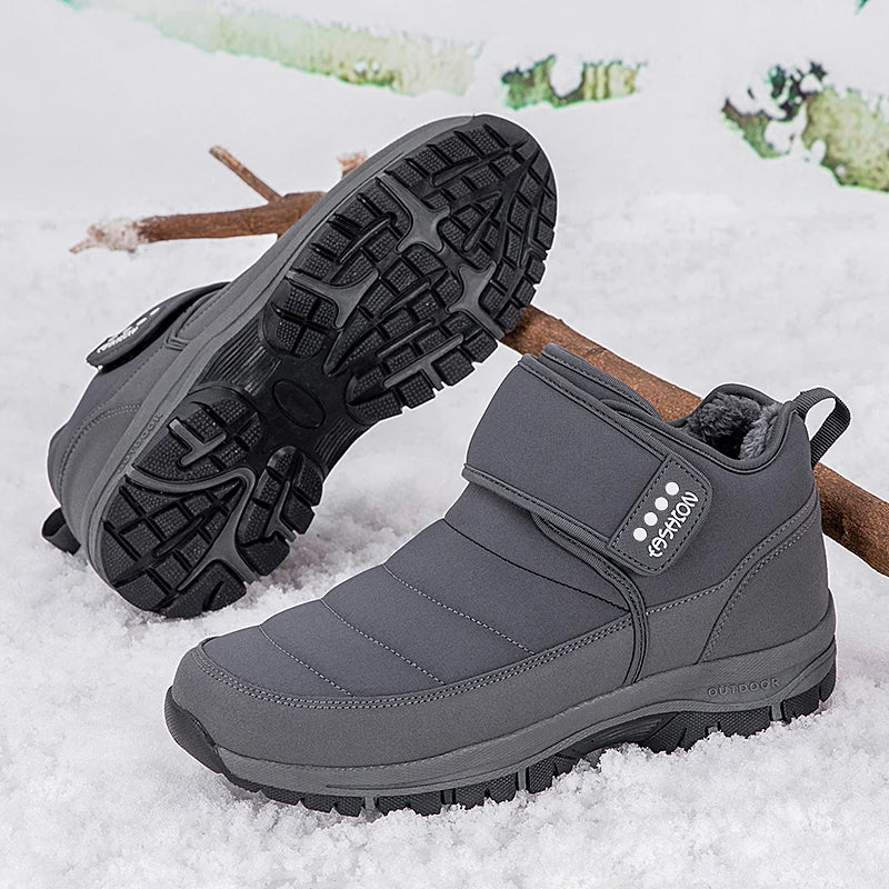 High Quality Men's Boots Warm Plush Men's Snow Boots Anti-Slip Winter Ankle Boots Outdoor Winter Shoes Men's Warm Sneakers Botas