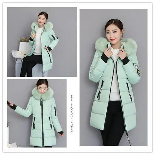 Winter Coat 2025 New Women's Thick Cotton Jacket Women Hooded Coat Medium long Casual Student Jackets Female Warm Parka Overcoat