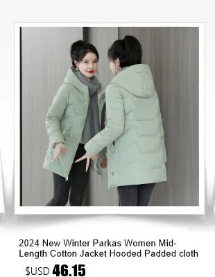 Fashion Winter Jacket Women 2025 New Korean Big Fur Collar Hooded Thick Down Parkas Female Short Coat Slim Warm Outerwear R047