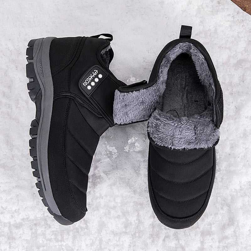 High Quality Men's Boots Warm Plush Men's Snow Boots Anti-Slip Winter Ankle Boots Outdoor Winter Shoes Men's Warm Sneakers Botas
