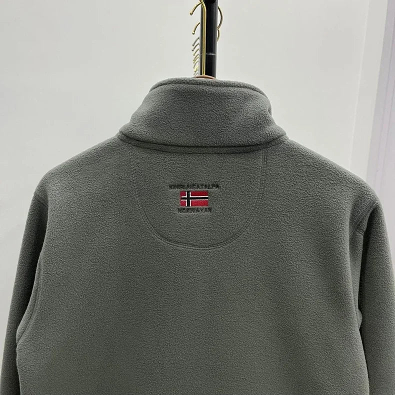 Winter Wool Jacket Men's Mountaineering Double-layer Thick Pocket Jacket Outdoor High Neck Windproof Skiing Sweatshirt Jacket Me