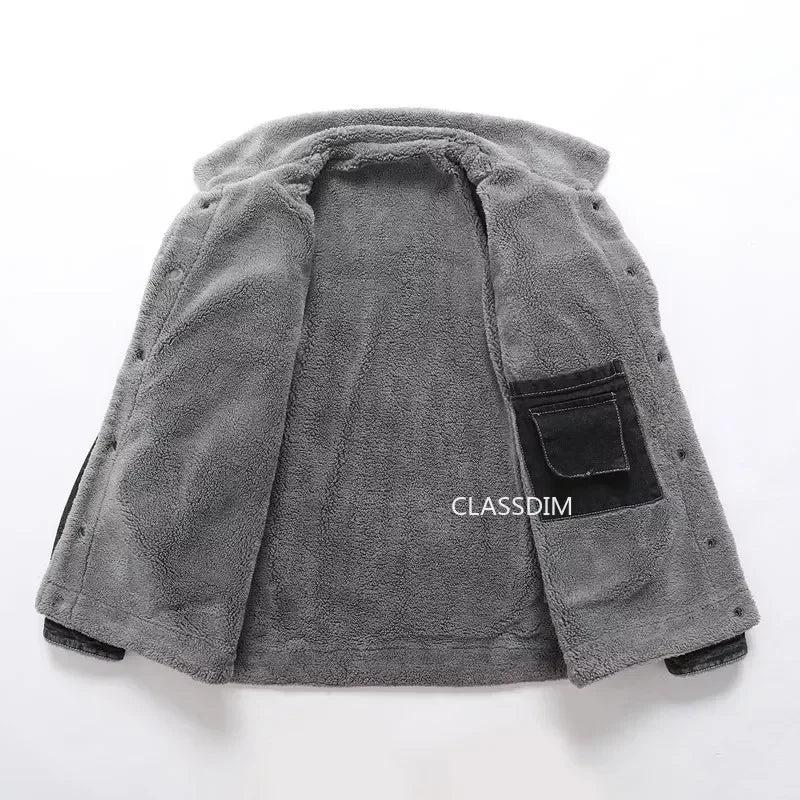 Men Winter Black Denim Jackets Fleece Warm Coats Good Quality Male Casual Winter Jackets Outwear Casual Coats Winter Clothes 4XL