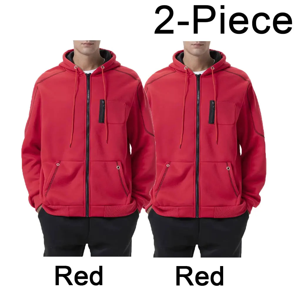 Men's Hoodie Black White Army Green Red Hooded Color Block Fleece Cool Casual Winter Clothing Apparel Hoodies Sweatshirts