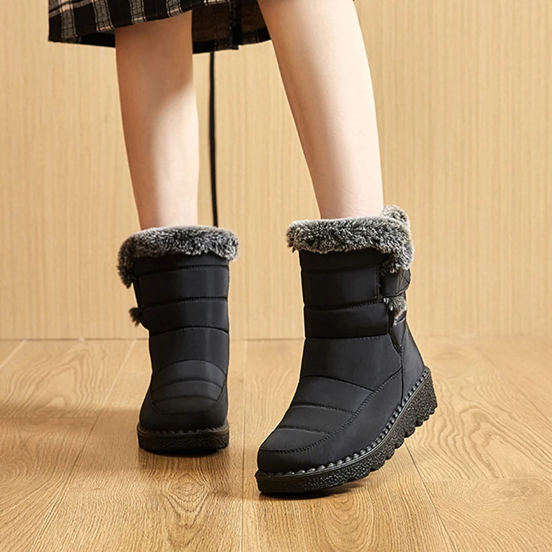 Winter Shoes Women Keep Warm Snow Boots 2025 Waterproof Non-Slip Cotton Padded Shoes Woman Platform Thicken Plush Ankle Boots