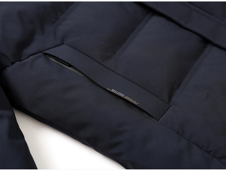 Men's Outdoor Winter Coat Parkas Middle-aged and Elderly Padded Men's Down Warm Padded Jacket Winter Removable Hooded Parkas