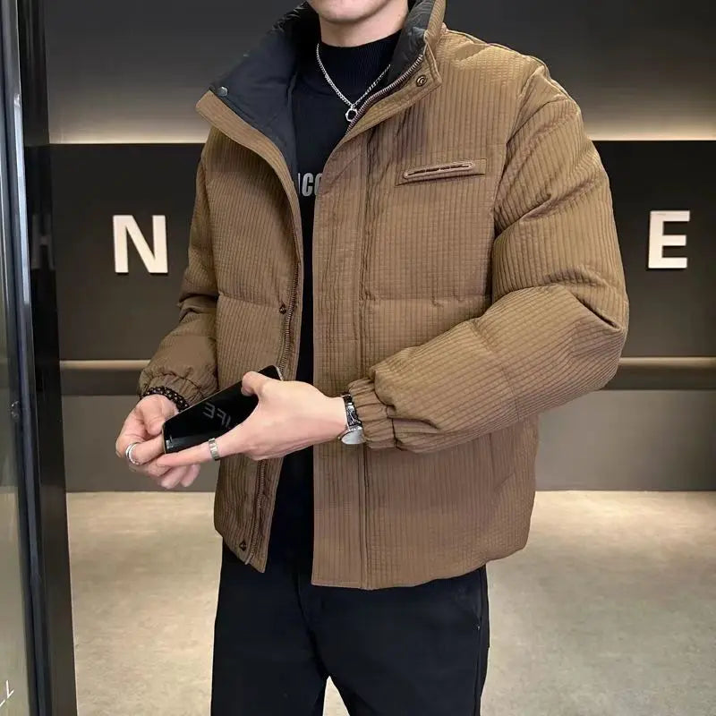 Winter New Shorts high-end White Duck Down Jacket Men Waterproof Casual Outdoor Portable Lightweight Plaid Male Padded Coats