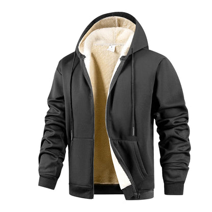 Men's Zip-Up Fleece-Lined Winter Hoodie