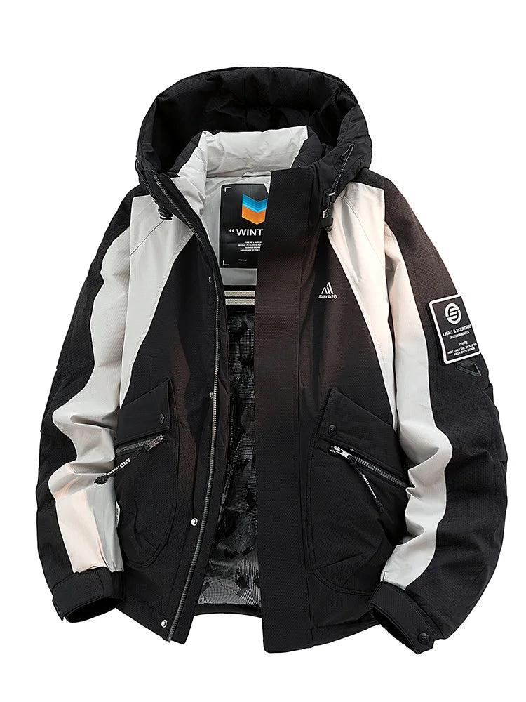 Winter Down Jacket - Outdoor Spliced Parka Outerwear