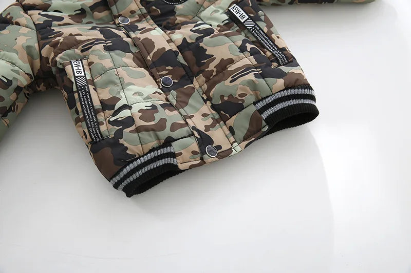 2025 Winter Children Warm Clothing Boys Down Jacket Baby Polyester Fiber Hooded Coat Thicken Outerwear Kids Solid Color Parka