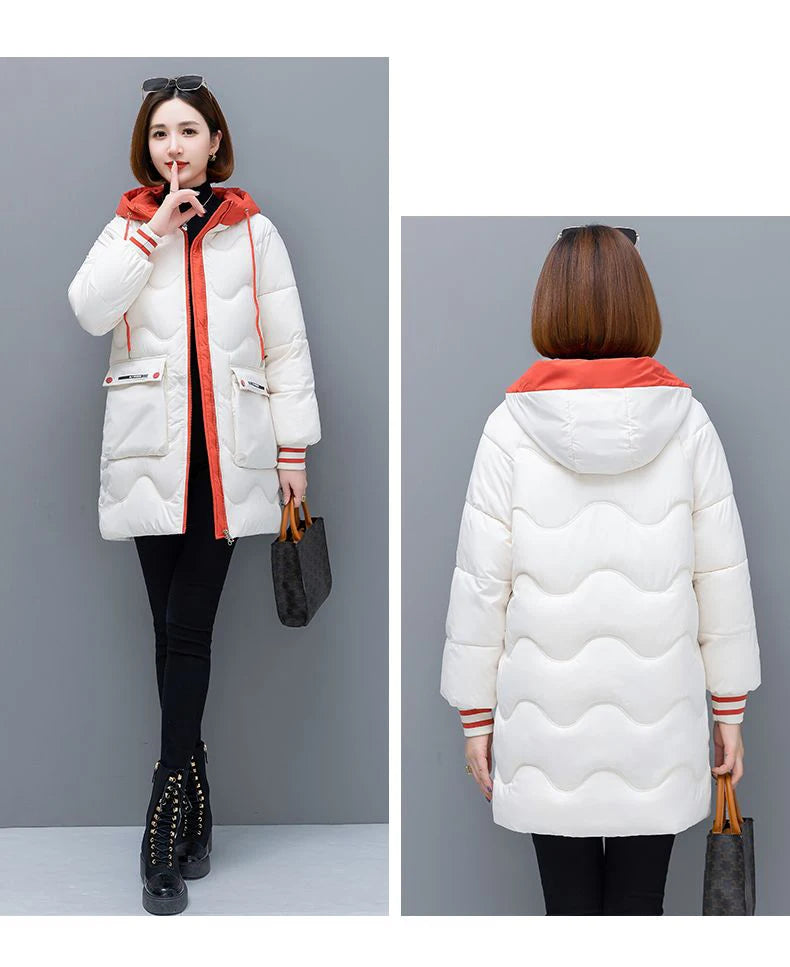 Long Winter Jacket Women Down Cotton Coats 2024 New Cotton Padded Puffer Parka Coat Women Hooded Outwear Thicken Warm Jacket 4XL